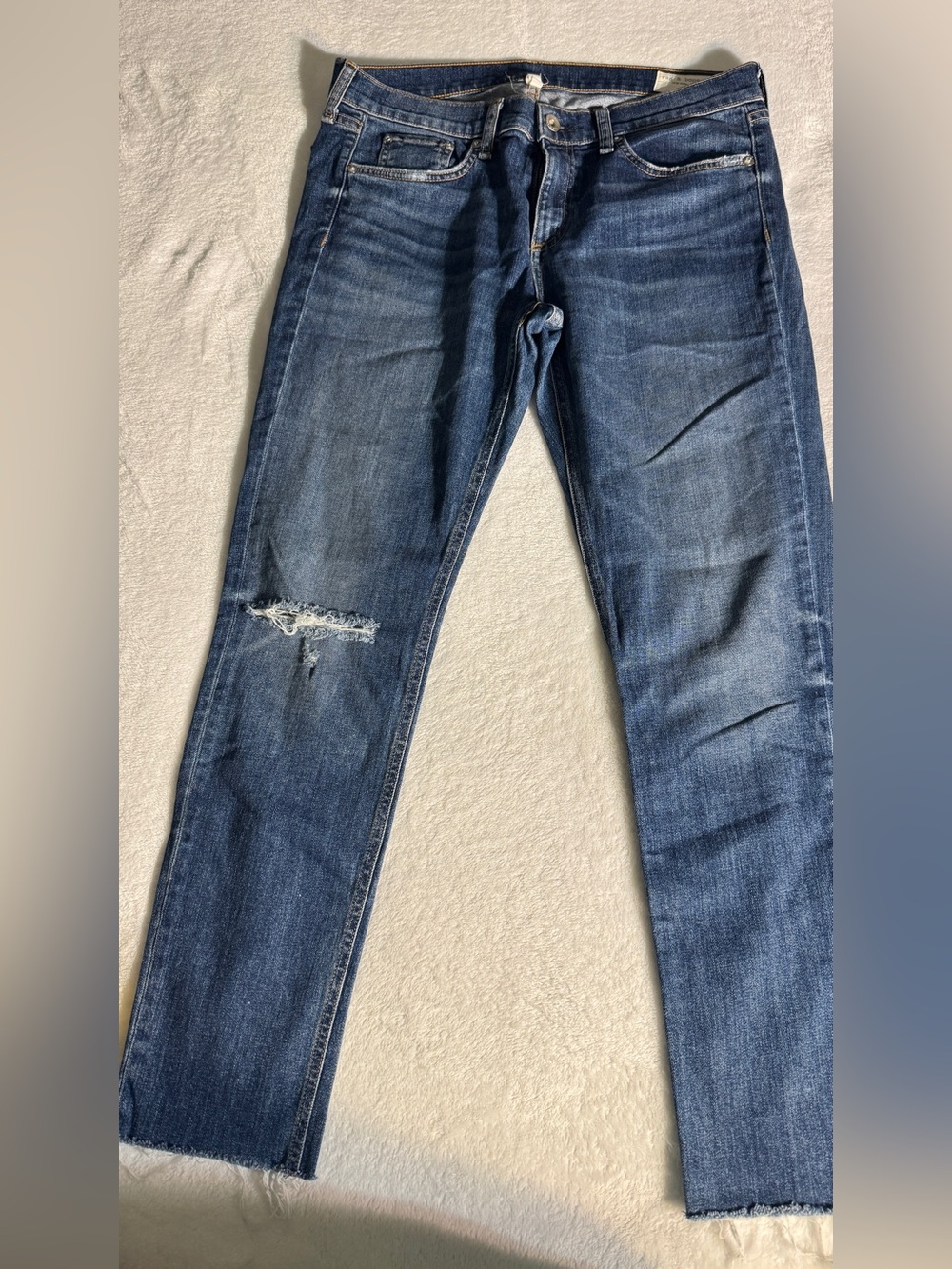 rag & bone Women's Blue Straight Leg Jeans